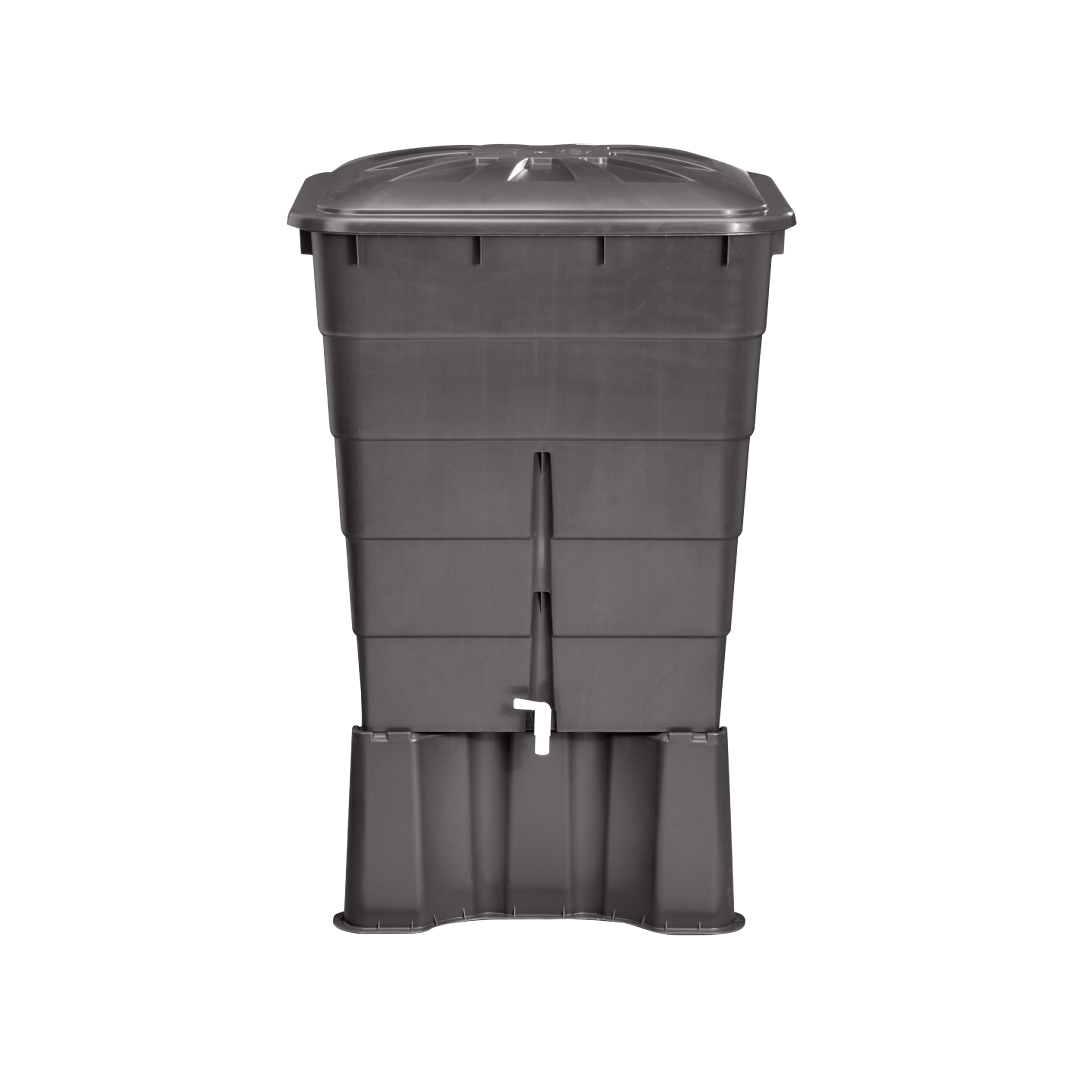 Garantia Square Water Butt 300 litre Graphite Grey Complete