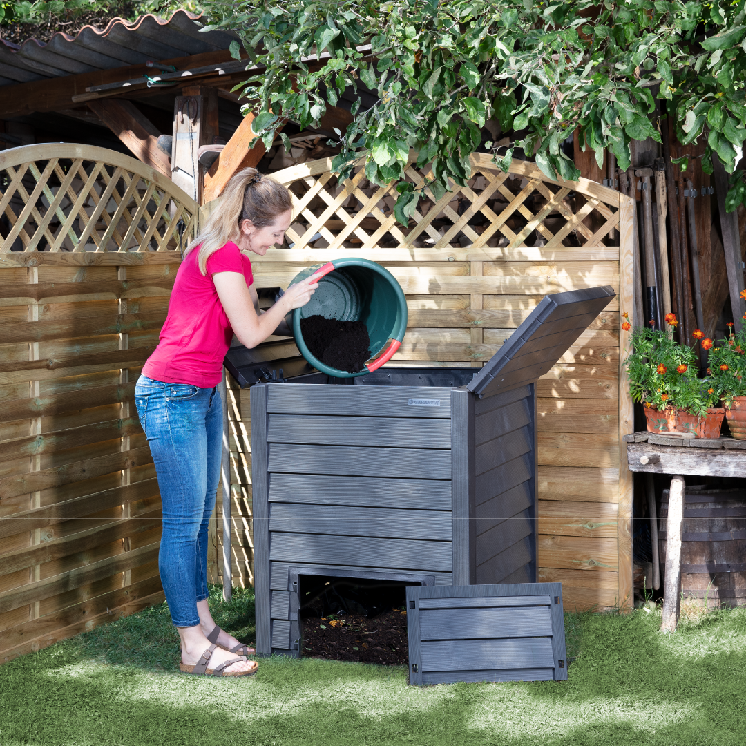 Garantia Thermo Wood Composter 600 litre Brown incl Soil Fence