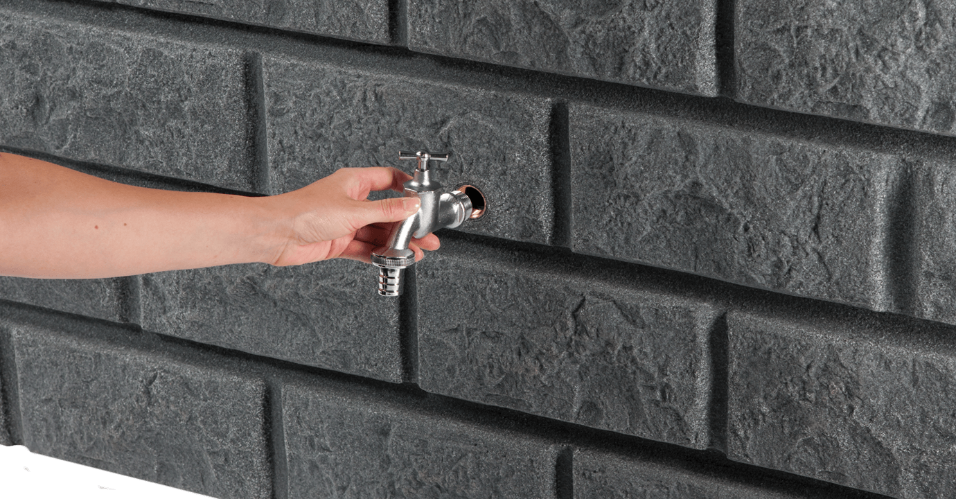 Graf Rocky Wall Tank 400 litre Dark Granite Tap