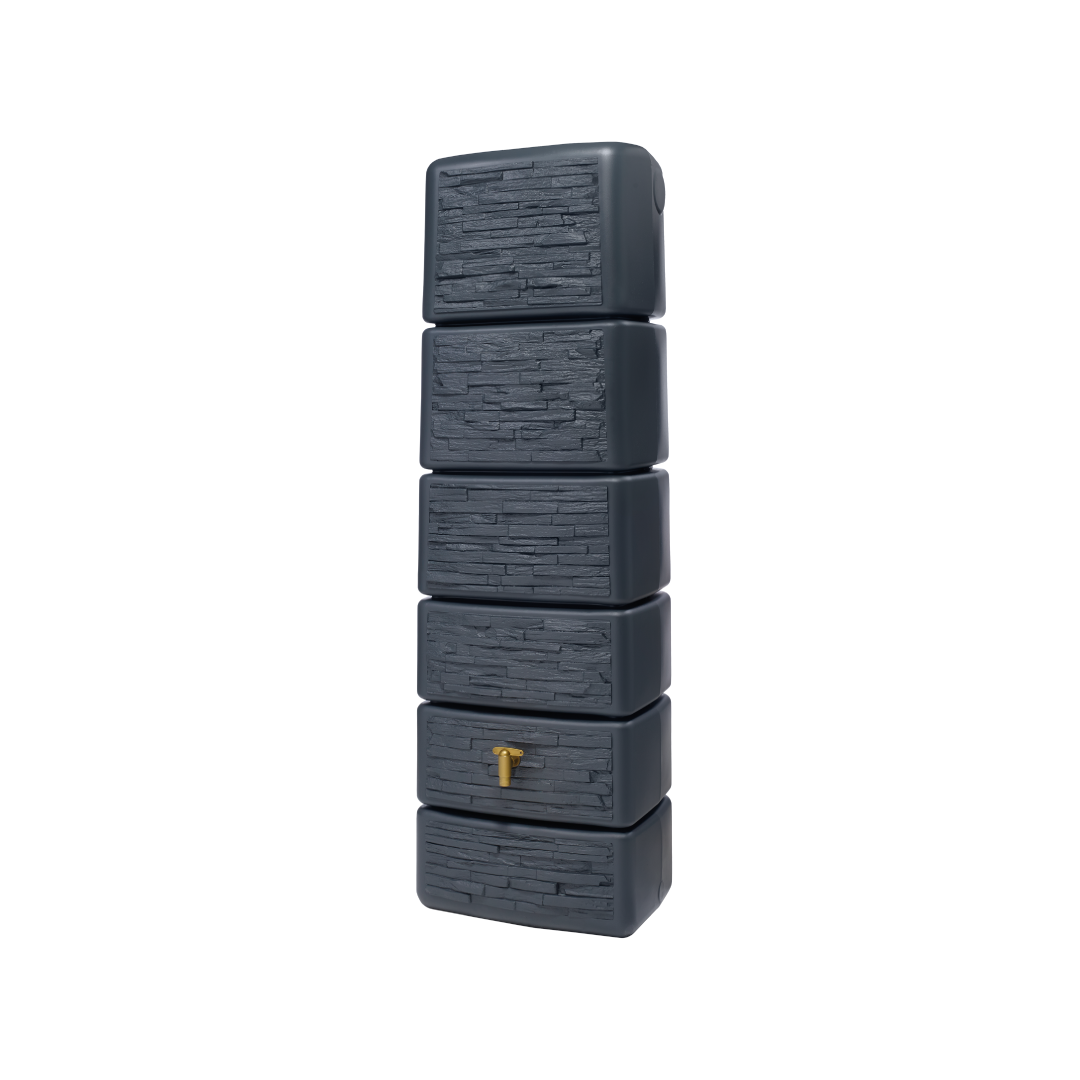 Garantia Dark Grey Slim Stone Wall Water Butt 330 litres