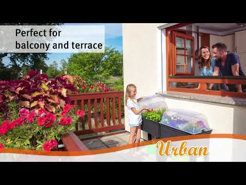 Garantia Urban Balcony Raised Bed with Cloche Cover